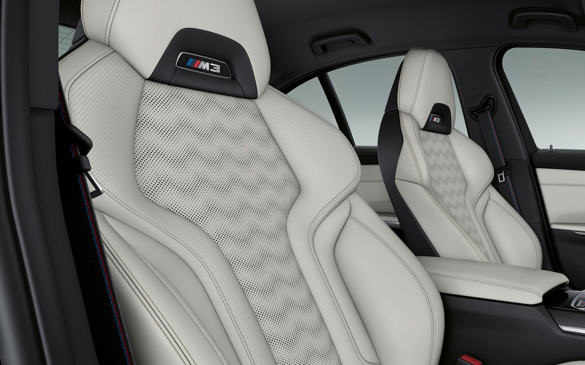 Piele Merino integrală cu textură fină BMW Individual Alb Ivory